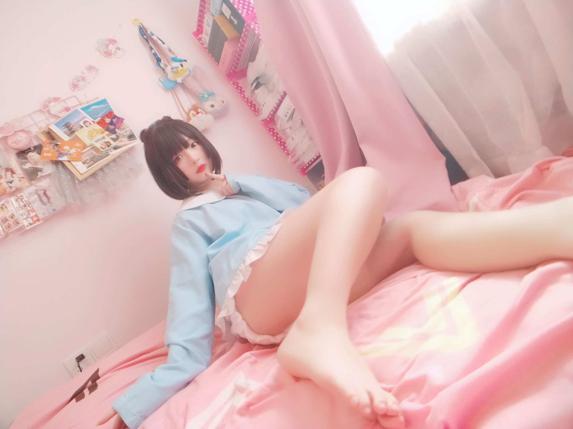 图片[6]-No.048-淡蓝衣白袜果足 [41P 4V]-coswz-cos王者