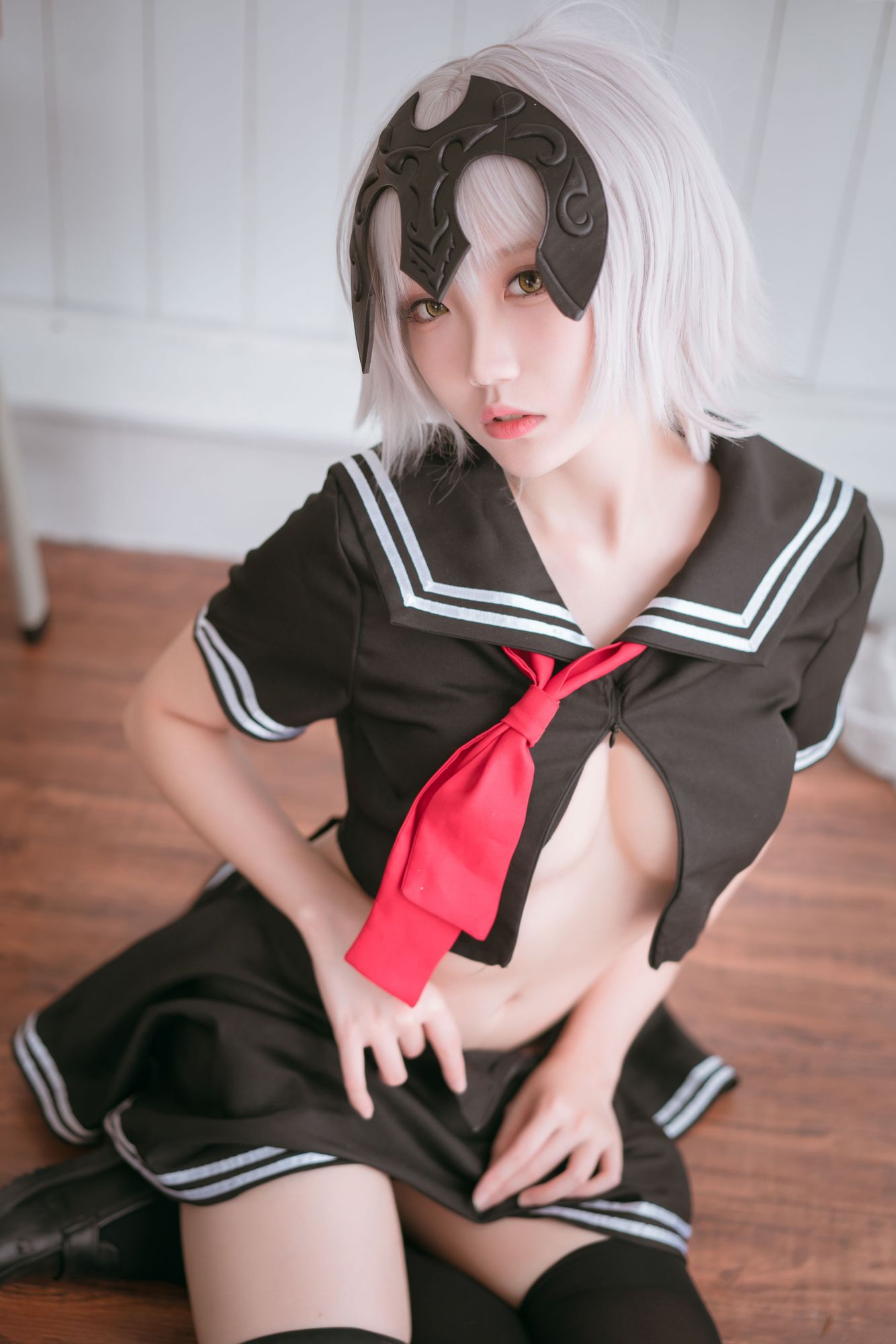 图片[6]-No.006-黑贞德 校服 [13P]-coswz-cos王者