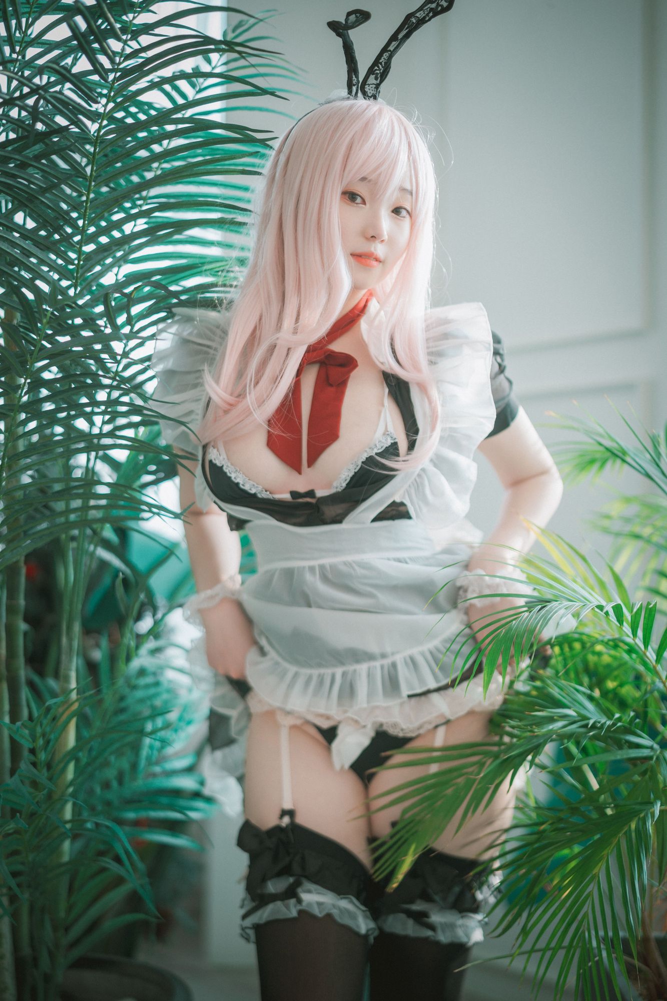 图片[6]-No.064-[DJAWA] Sheer Bunny Maid [51P]-coswz-cos王者