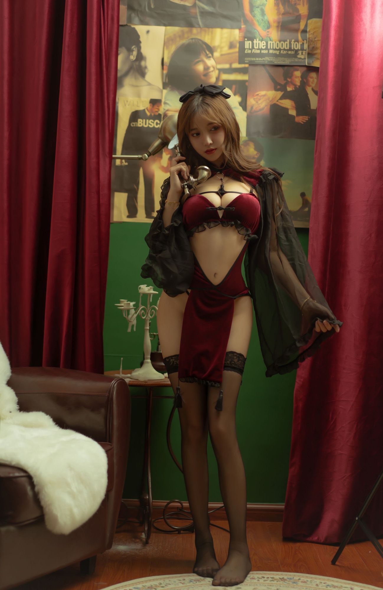 图片[48]-No.098-红丝绒旗袍 [53P]-coswz-cos王者