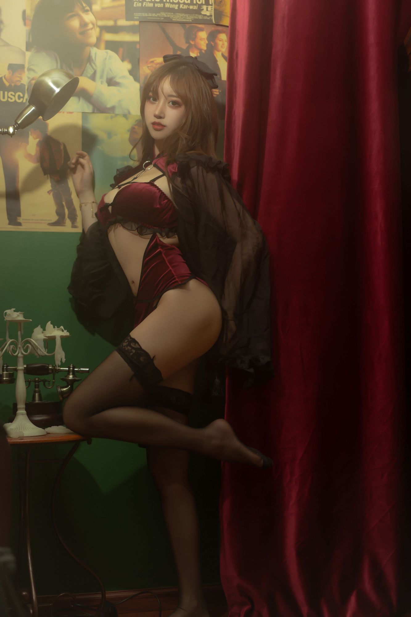 图片[32]-No.098-红丝绒旗袍 [53P]-coswz-cos王者