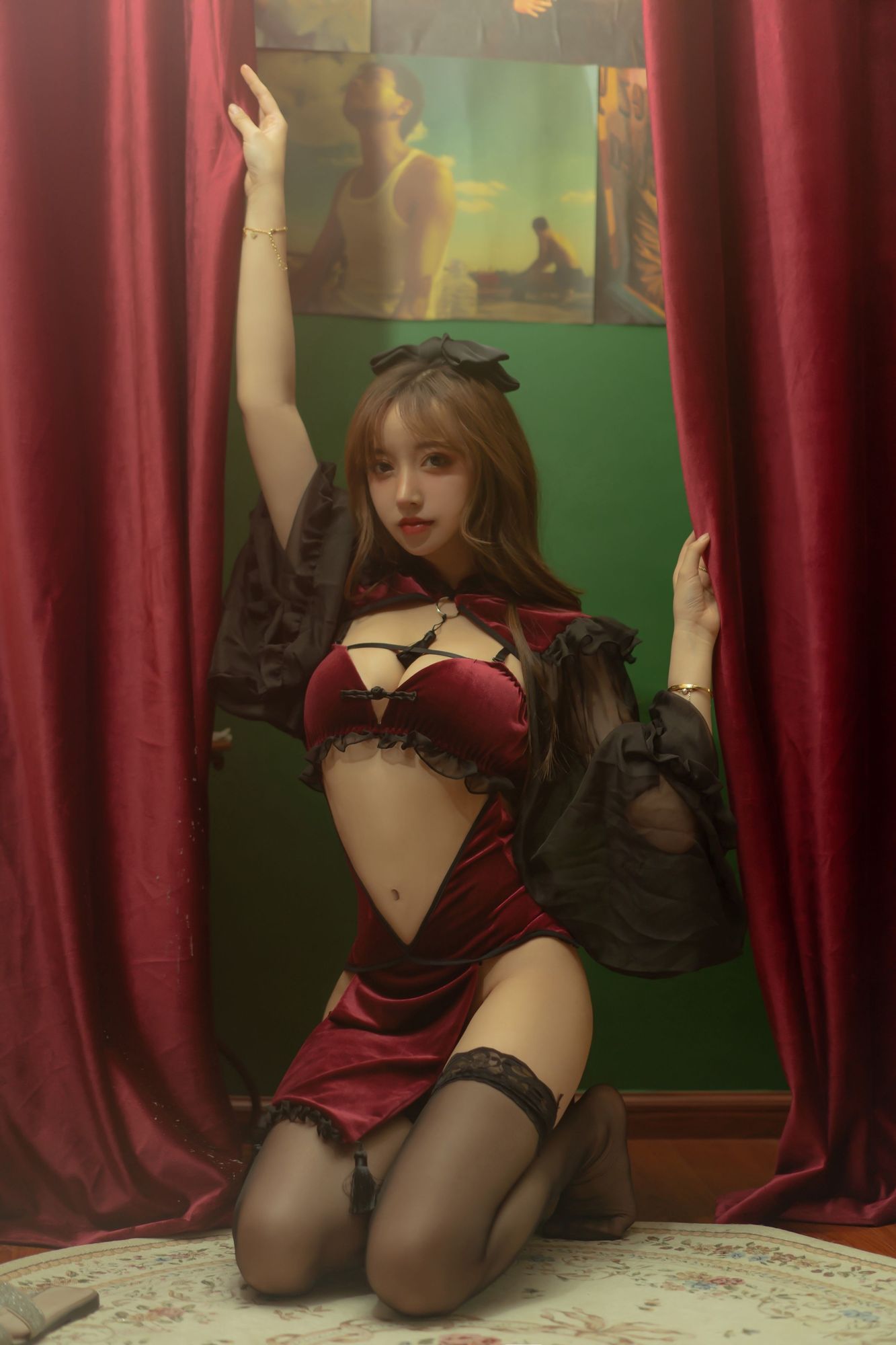 图片[35]-No.098-红丝绒旗袍 [53P]-coswz-cos王者