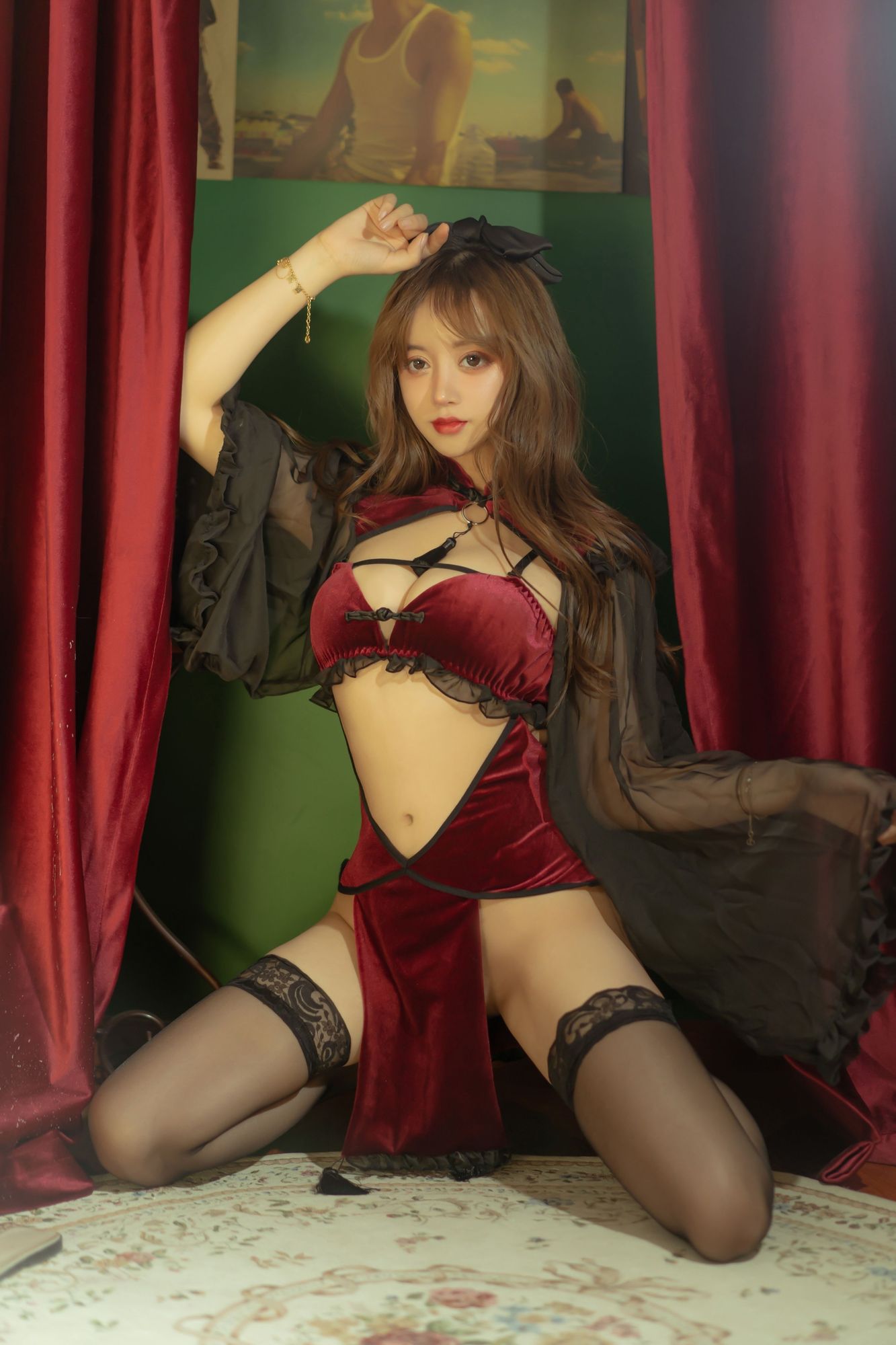图片[6]-No.098-红丝绒旗袍 [53P]-coswz-cos王者