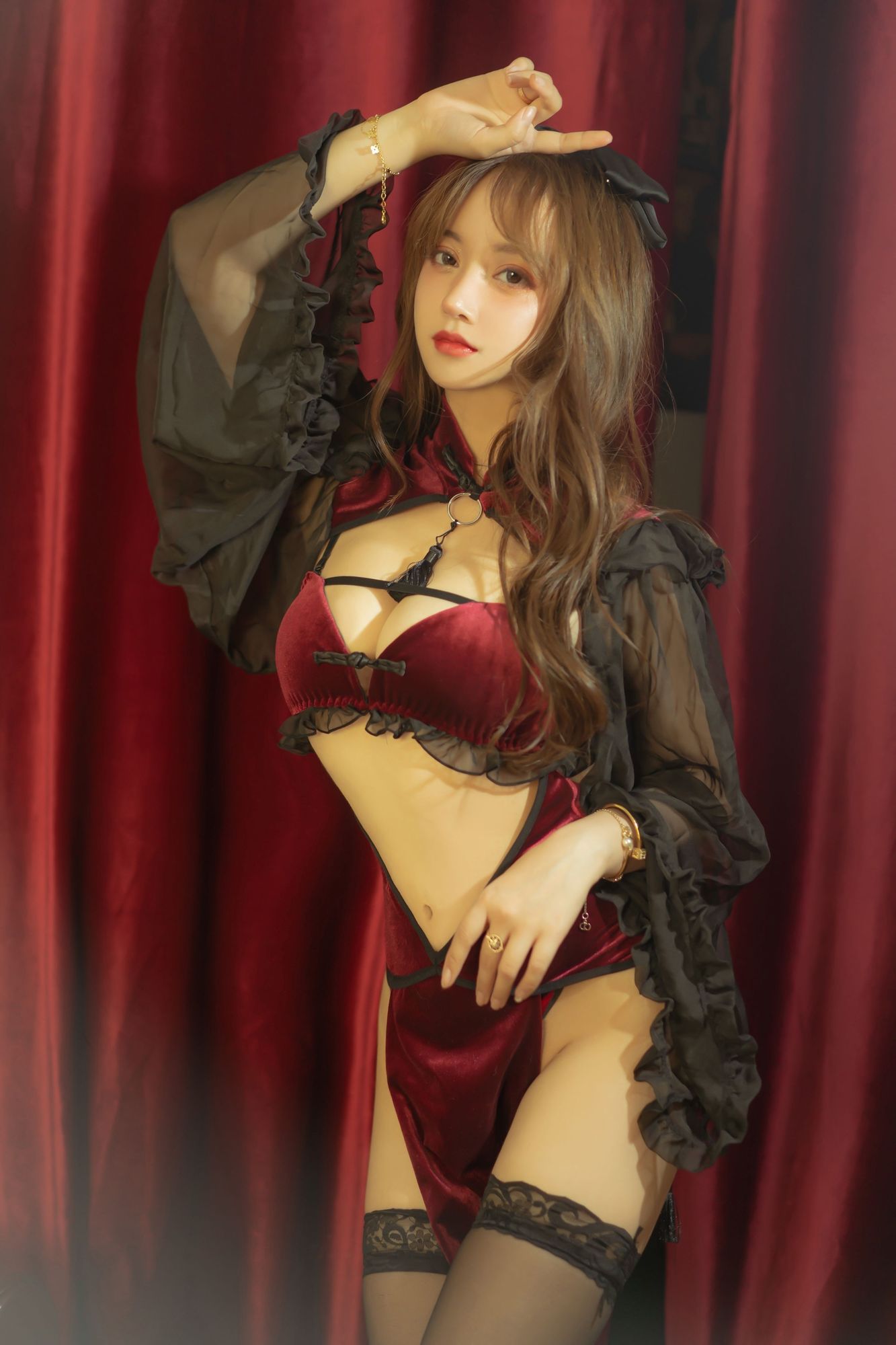 图片[27]-No.098-红丝绒旗袍 [53P]-coswz-cos王者