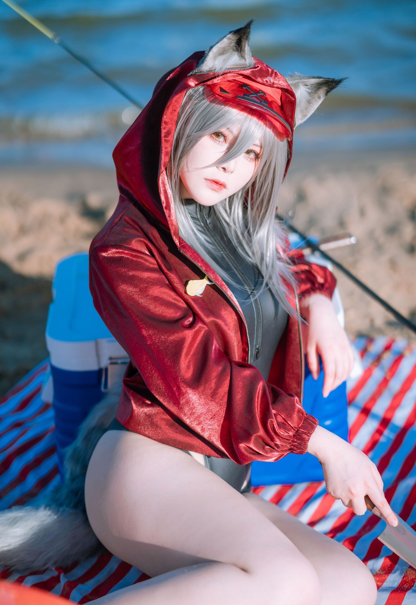 No.032 - 「百合欧皇子」明日方舟 轻风 LB01 红 [12P]-coswz-cos王者