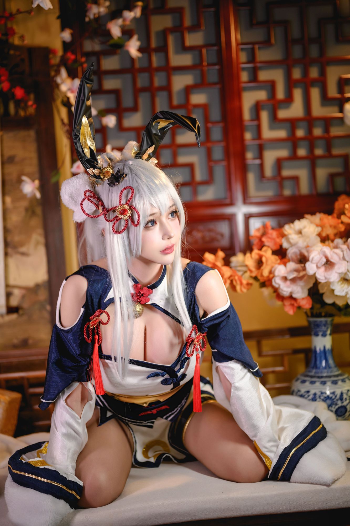 图片[5]-No.054 – 「凛子酱」旗袍兔兔 [21P]-coswz-cos王者
