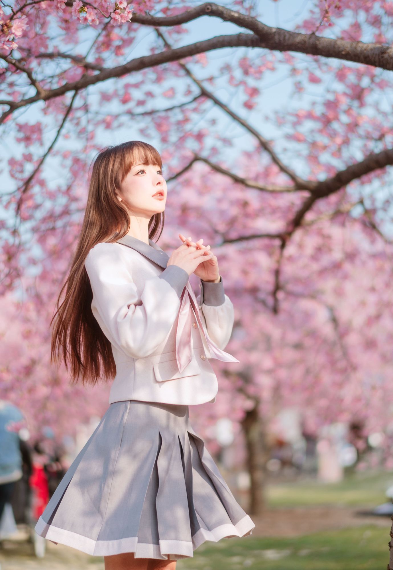 图片[5]-No.093 – 「紫氯氯」樱花下的JK少女 [18P]-coswz-cos王者