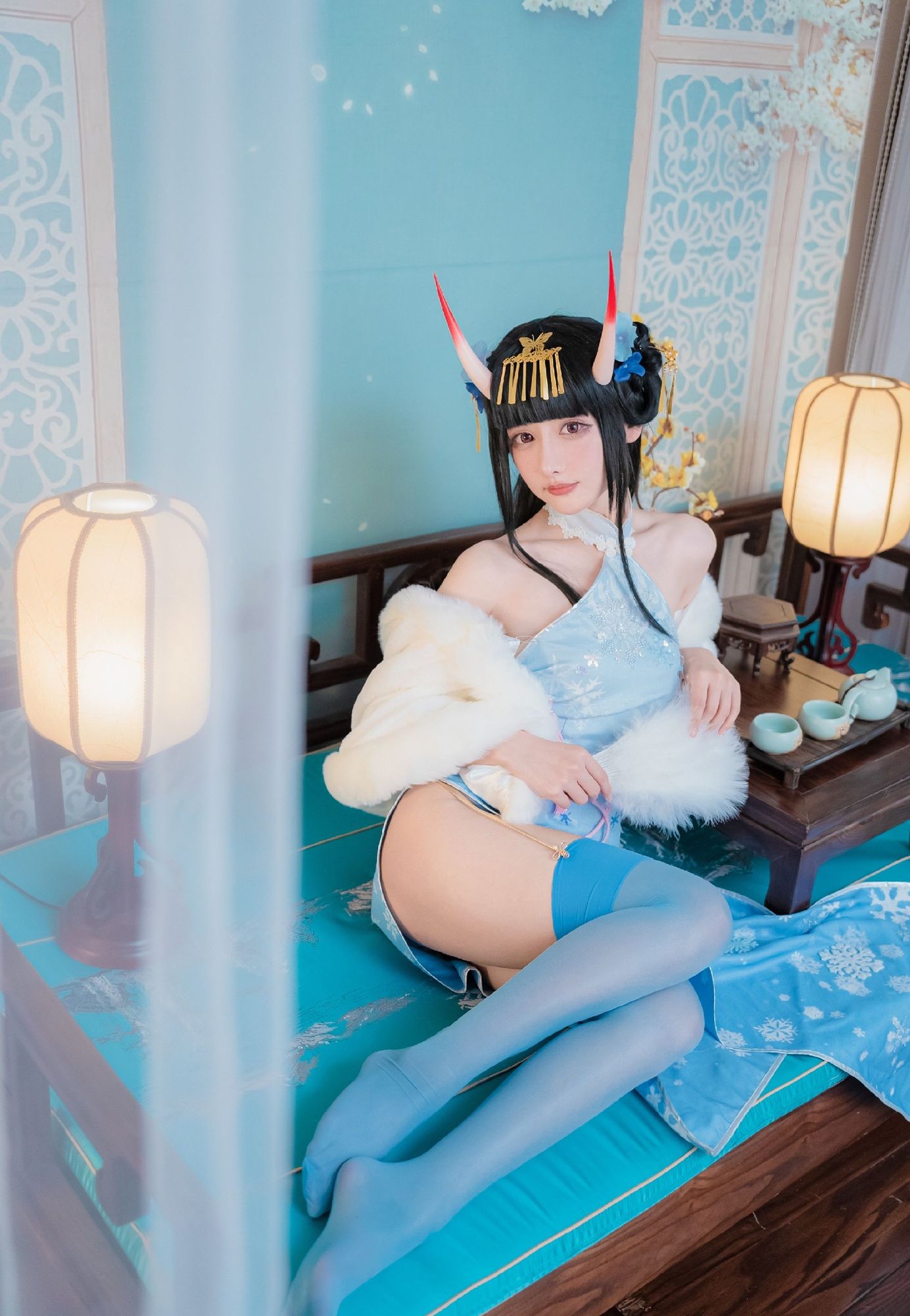 图片[4]-No.205 – 「紫氯氯」能代 貅 旗袍 [18P]-coswz-cos王者