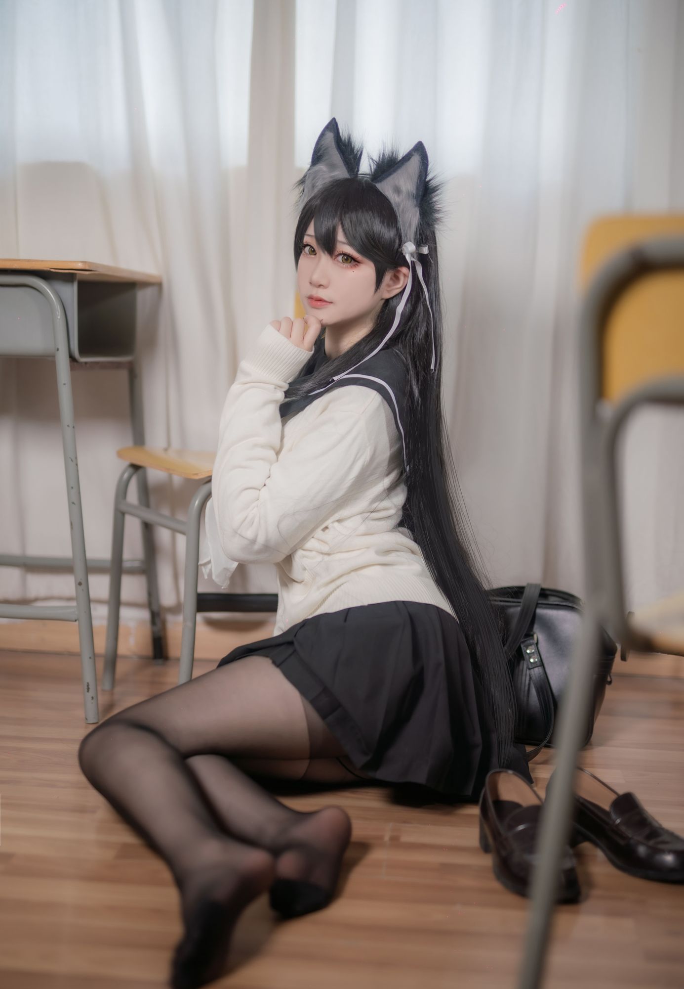 No.345 - 「Halo_酱」碧蓝航线 爱宕校服 [12P]-coswz-cos王者