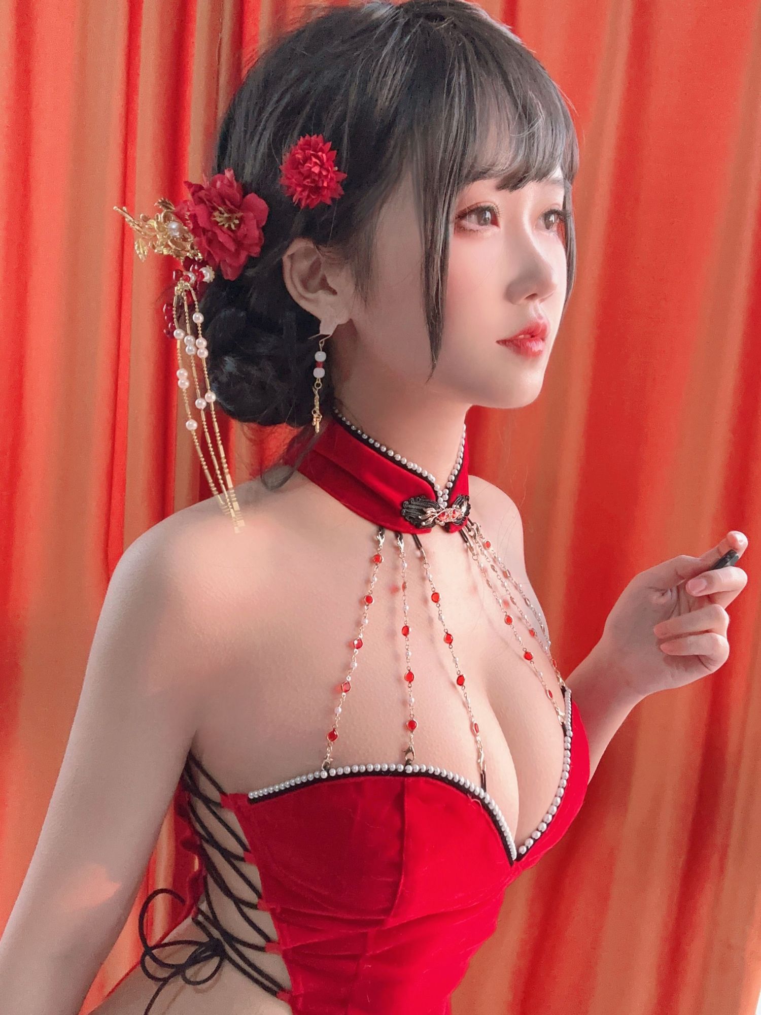 图片[6]-No.069 – 红丝绒旗袍 [47P 2V]-coswz-cos王者