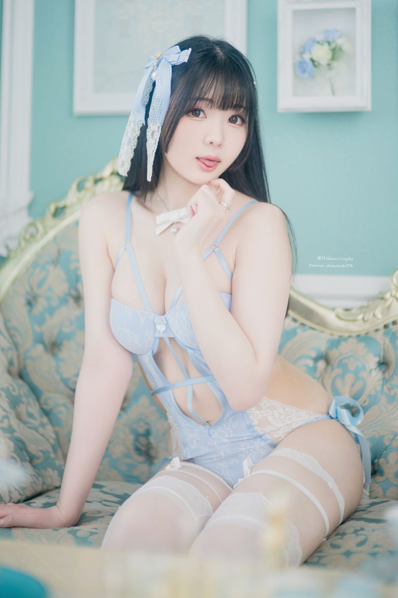 图片[28]-No.096 – Blue Lingerie [41P]-coswz-cos王者