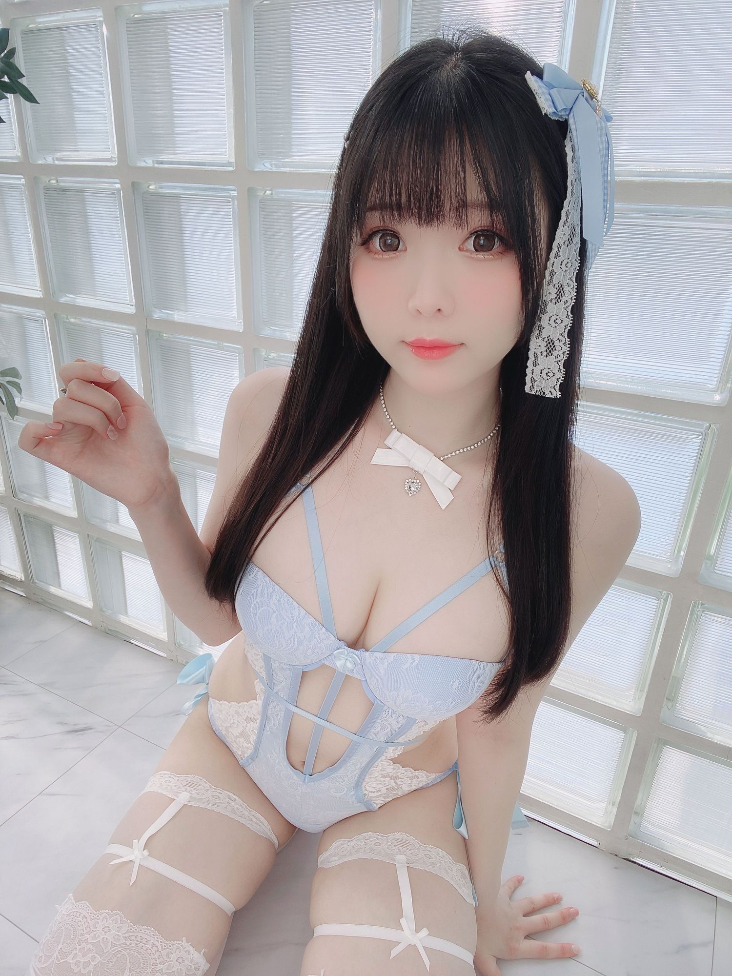 图片[15]-No.096 – Blue Lingerie [41P]-coswz-cos王者