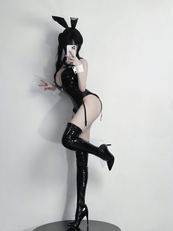 No.025 - 黑漆皮高跟兔女郎 [29P]-coswz-cos王者