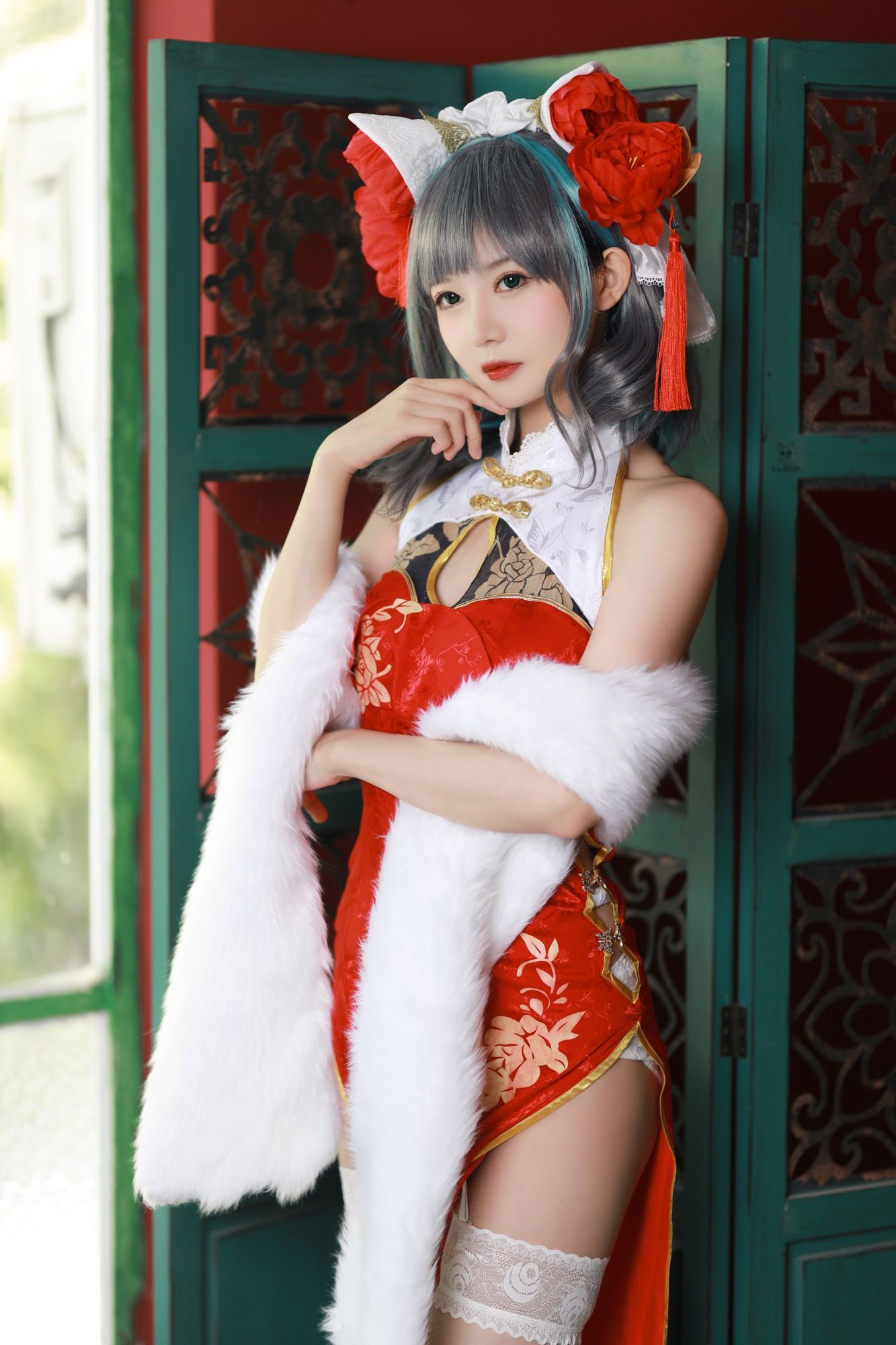 图片[6]-No.023 – 碧蓝航线 柴郡 新春旗袍 [12P]-coswz-cos王者