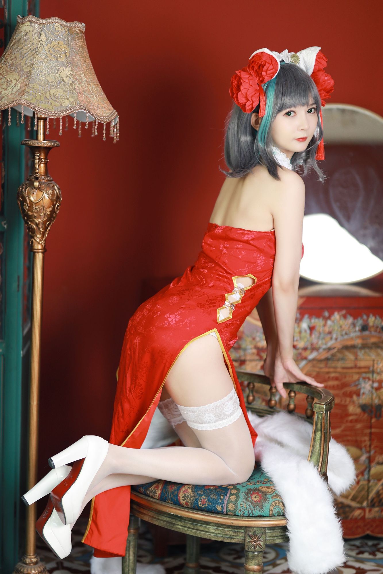 图片[5]-No.023 – 碧蓝航线 柴郡 新春旗袍 [12P]-coswz-cos王者