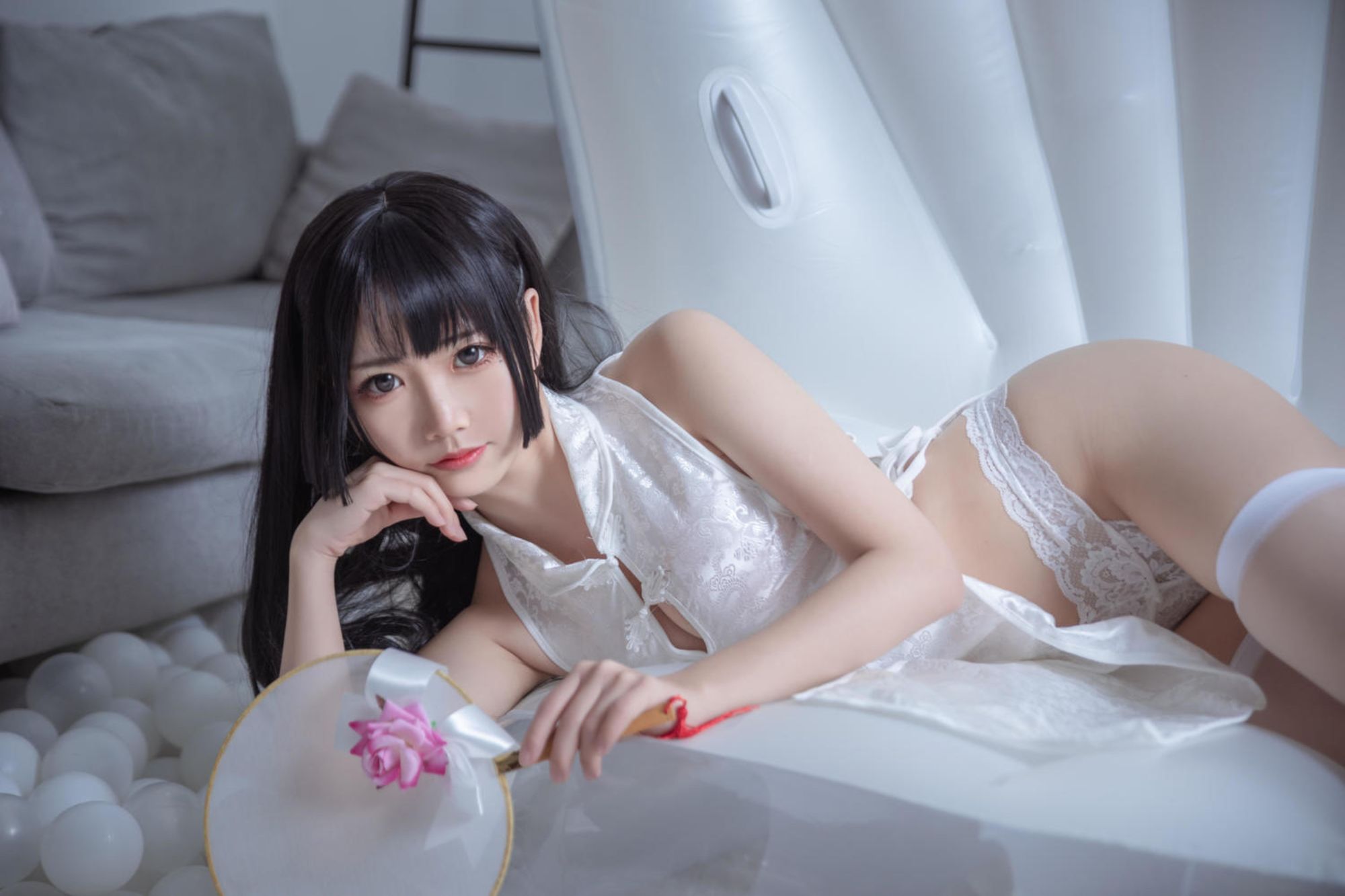 图片[5]-No.152 – 白色旗袍 [60P]-coswz-cos王者