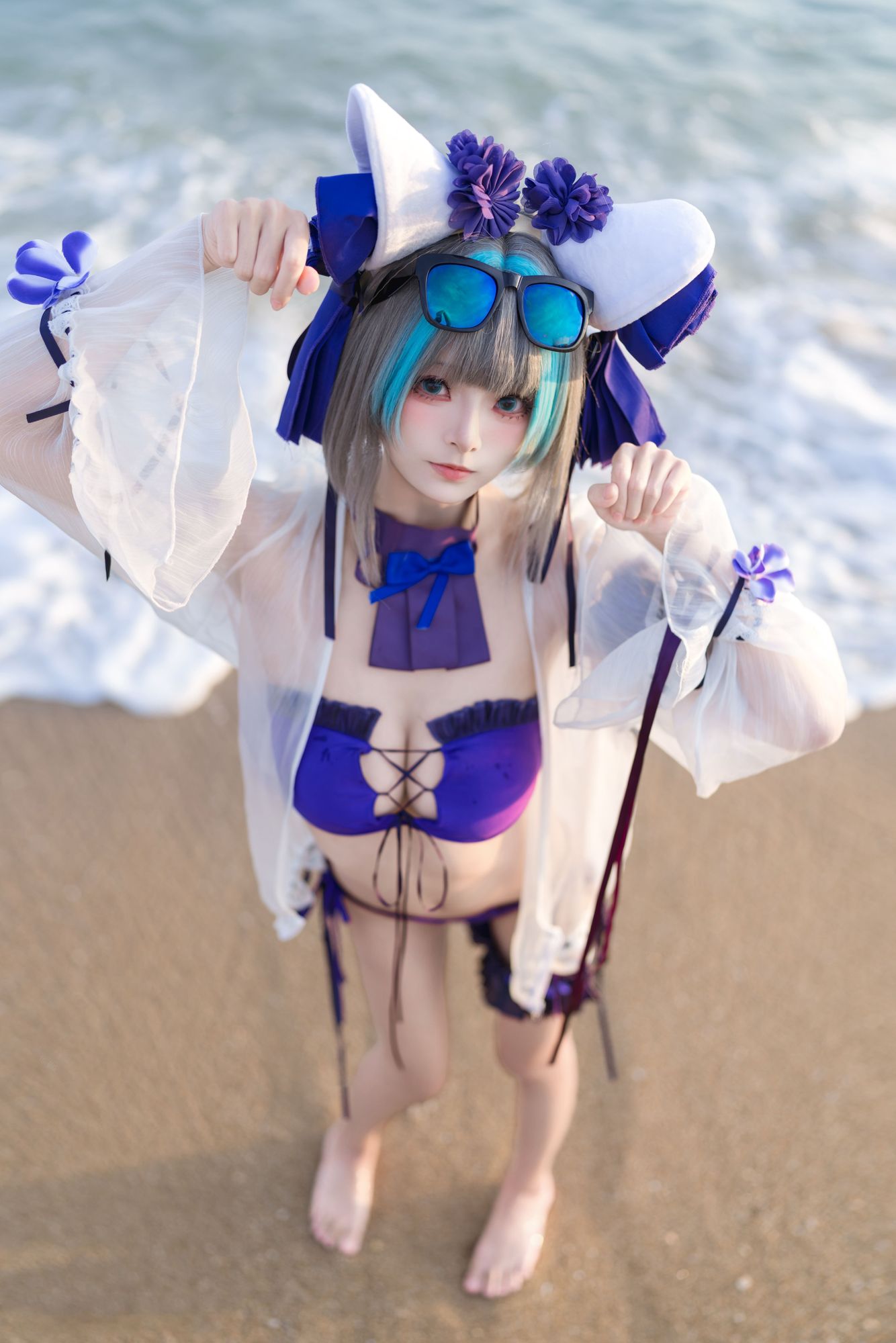 图片[1]-No.040 – 碧蓝航线 柴郡泳装 [26P]-coswz-cos王者