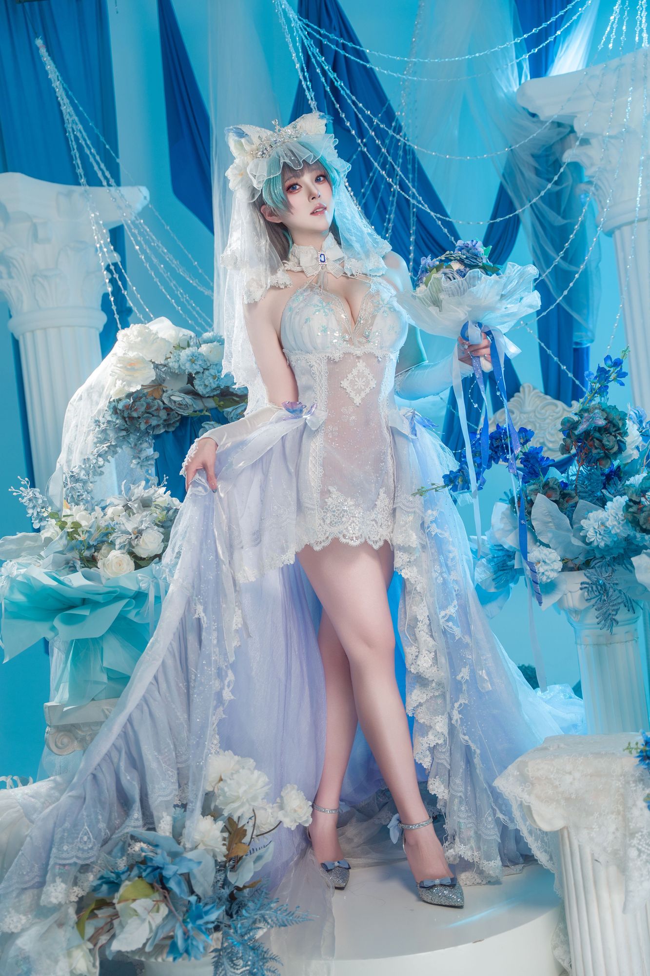 图片[1]-No.094 – 碧蓝航线 柴郡婚纱 [70P]-coswz-cos王者