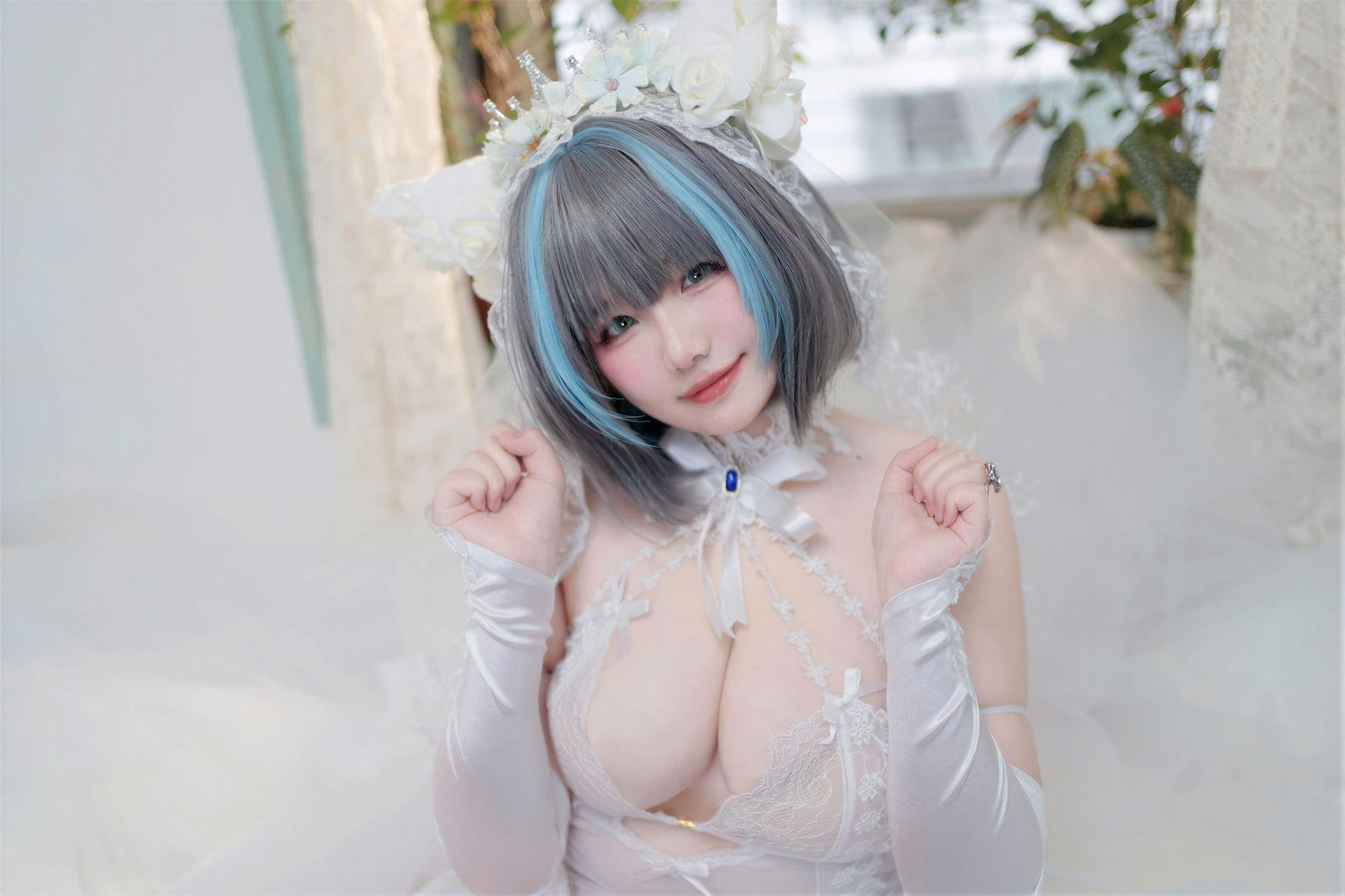 图片[3]-No.067 – 碧蓝航线 柴郡婚纱花嫁 [130P 4V]-coswz-cos王者
