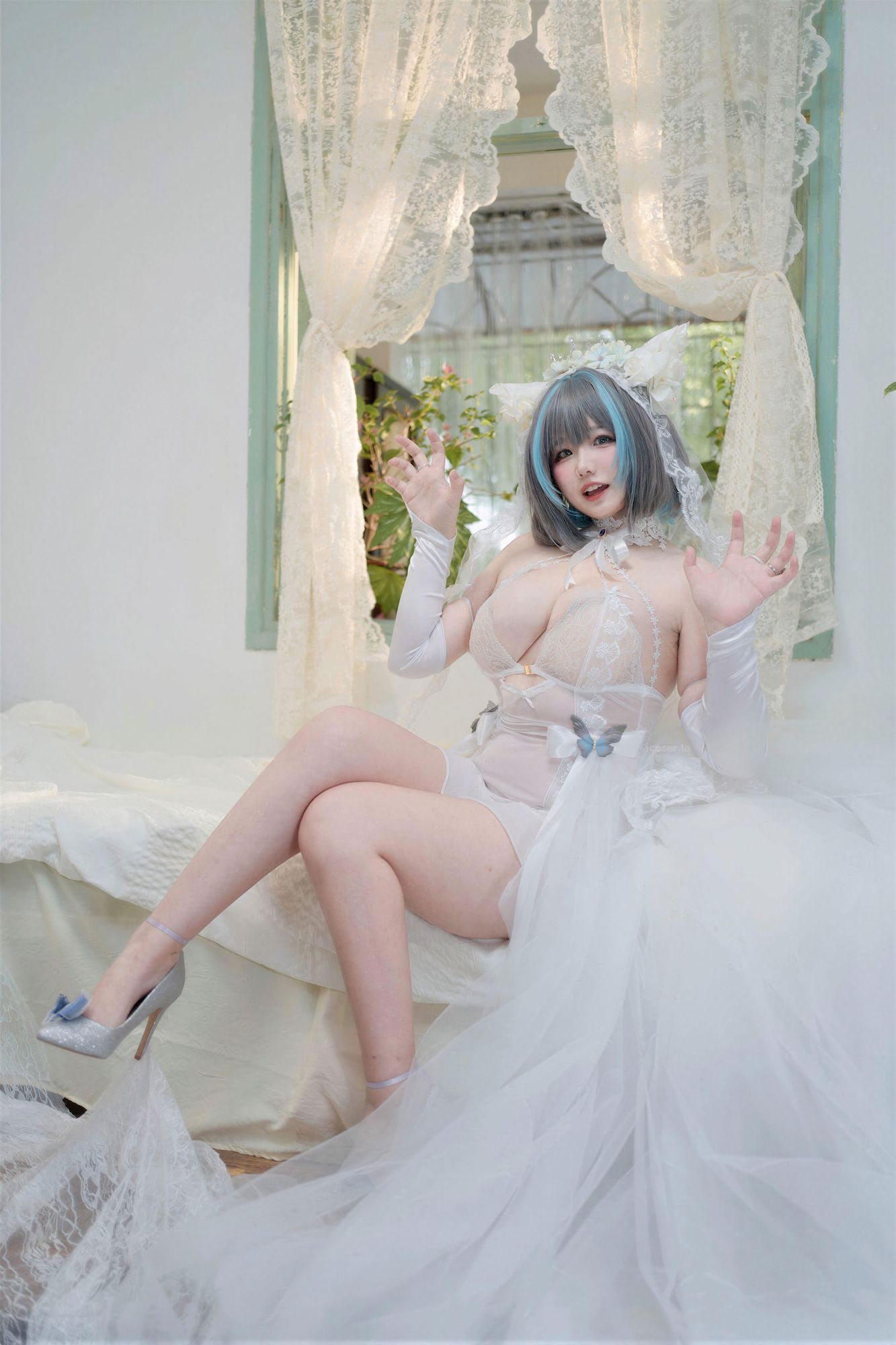 图片[8]-No.067 – 碧蓝航线 柴郡婚纱花嫁 [130P 4V]-coswz-cos王者