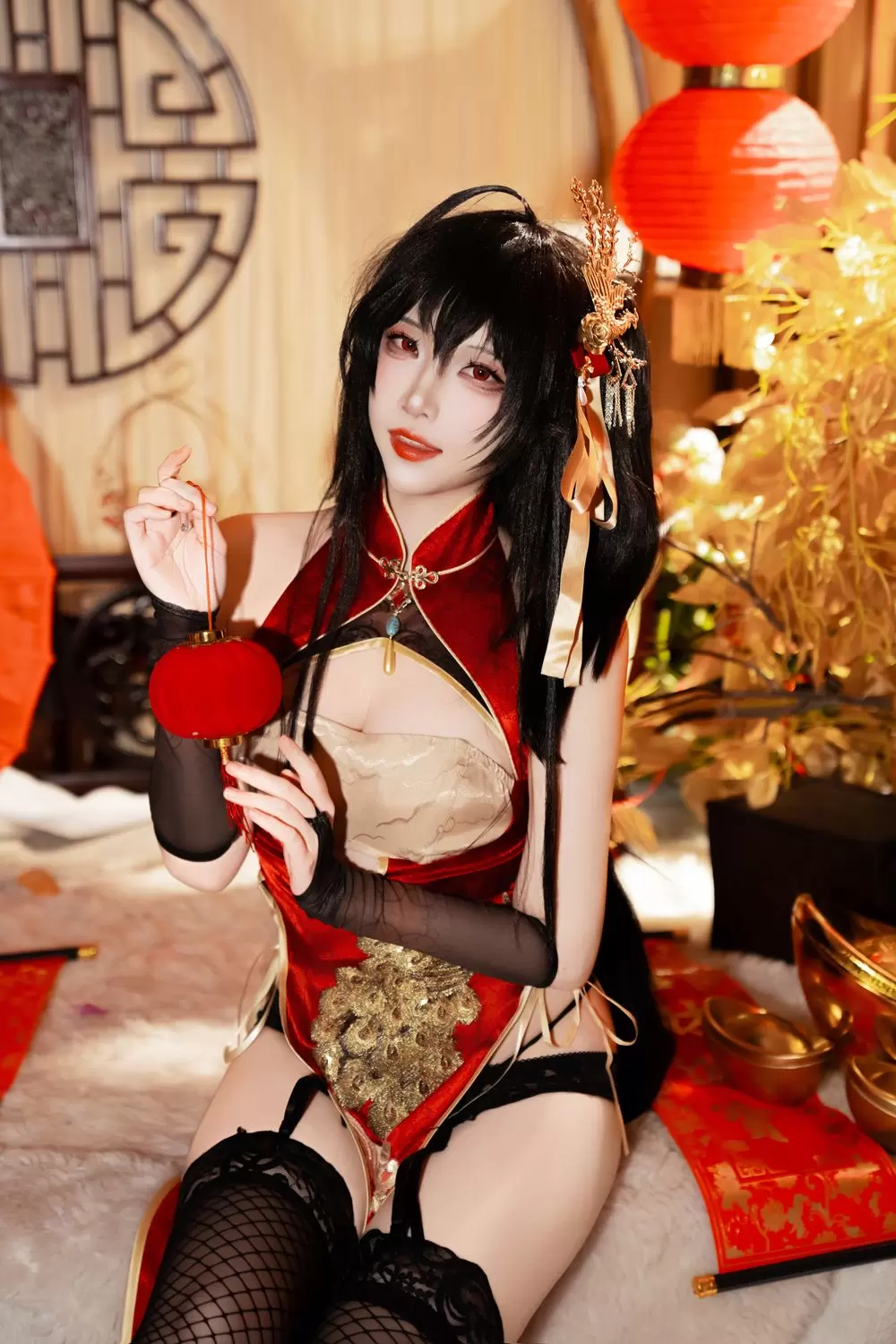 图片[1]-No.212 – 碧蓝航线 大凤 旗袍 [38P]-coswz-cos王者