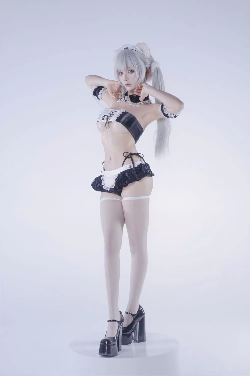 图片[1]-No.401 – 白发粉猫 [22P]-coswz-cos王者