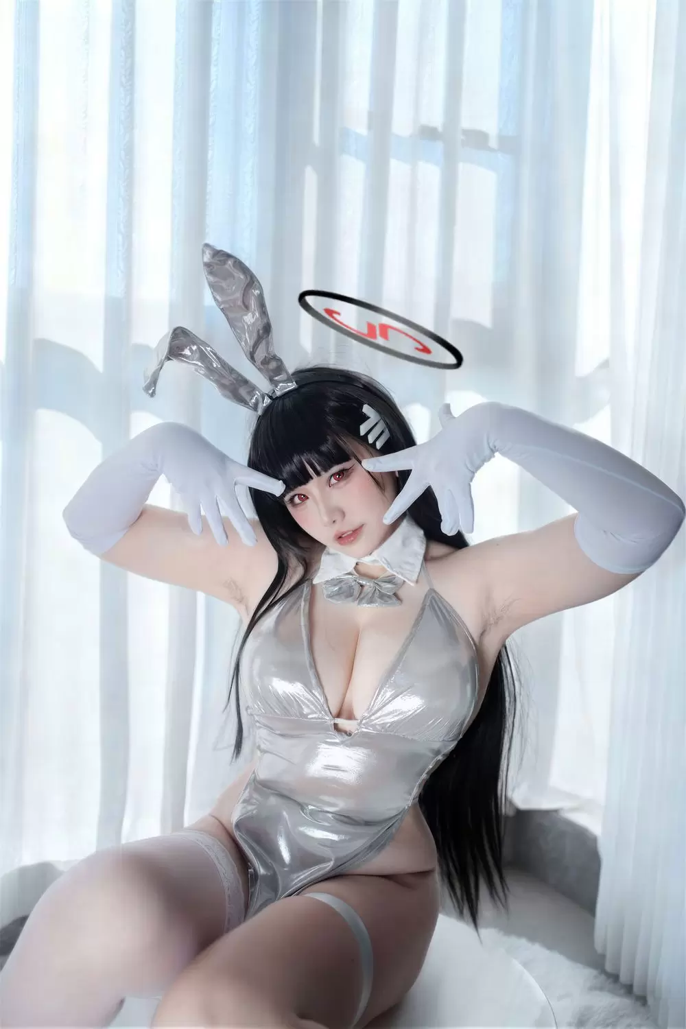 图片[2]-No.077 – 蔚蓝档案 调月莉音 银色长裙 [102P 3V]-coswz-cos王者