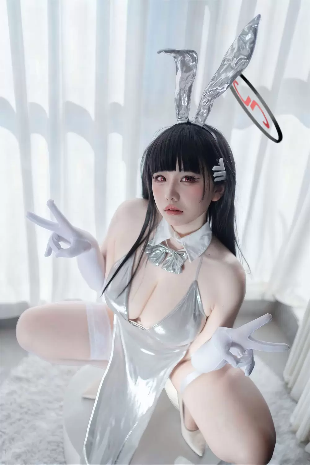图片[4]-No.077 – 蔚蓝档案 调月莉音 银色长裙 [102P 3V]-coswz-cos王者