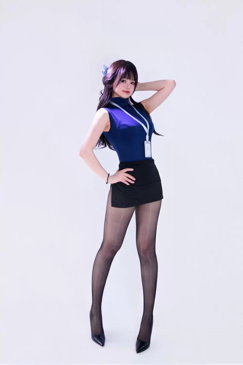 图片[1]-No.022 – 蓝黑制服OL [44P]-coswz-cos王者